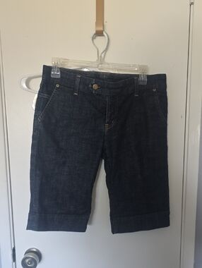 Citizens Of Humanity Dark Blue Low Rise Denim Shorts with Contrast Stitching